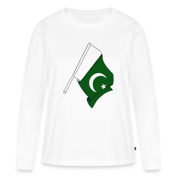 Drapeau Pakistan - T-shirt manches longues Premium bio Femme - blanc - Devant - Julia (174cm)