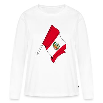 Flag Peru - Women's Premium Organic Long Sleeve Shirt - white - Front - Julia (174cm)