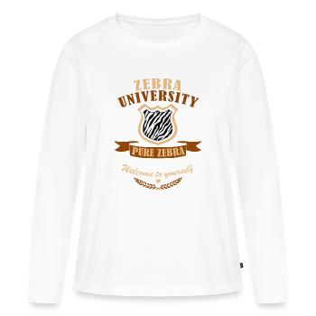 Zebra Diploma - Women's Premium Organic Long Sleeve Shirt - white - Front - Julia (174cm)