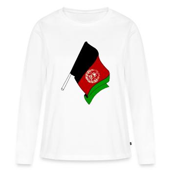 Drapeau Afghanistan - T-shirt manches longues Premium bio Femme - blanc - Devant - Julia (174cm)