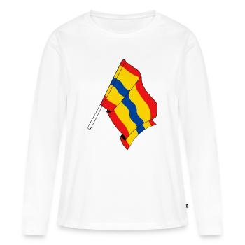 Flagge der Provinz Overijssel - Frauen Premium Bio Langarmshirt - Weiß - Vorne - Julia (174cm)