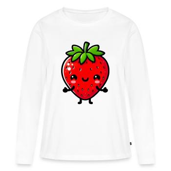 Fraise Fraises - T-shirt manches longues Premium bio Femme - blanc - Devant - Julia (174cm)