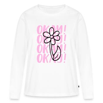 Statement Design - Women's Premium Organic Long Sleeve Shirt - white - Front - Julia (174cm)