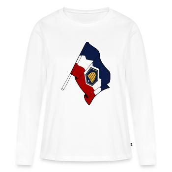 Drapeau de l’Utah - T-shirt manches longues Premium bio Femme - blanc - Devant - Julia (174cm)