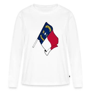 Drapeau de la Caroline du Nord - T-shirt manches longues Premium bio Femme - blanc - Devant - Julia (174cm)