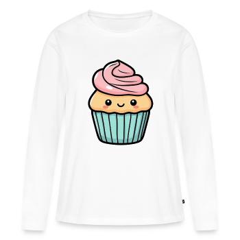 Cupcake - T-shirt manches longues Premium bio Femme - blanc - Devant - Julia (174cm)