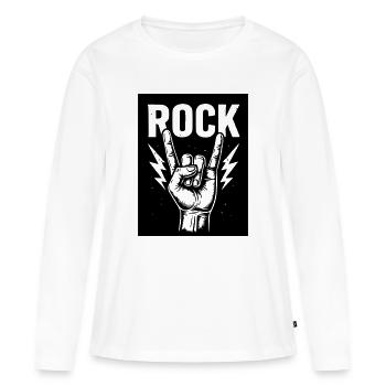 Lance-pierres - T-shirt manches longues Premium bio Femme - blanc - Devant - Julia (174cm)