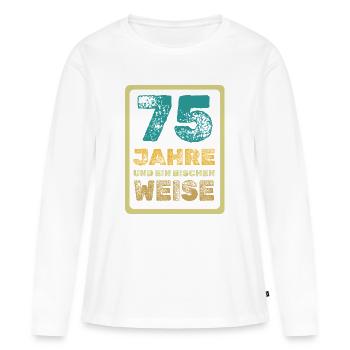 Sagesse 75 - T-shirt manches longues Premium bio Femme - blanc - Devant - Julia (174cm)