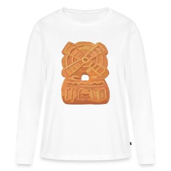 Moulin à spéculoos - T-shirt manches longues Premium bio Femme - blanc - Devant - Julia (174cm)