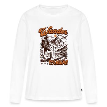 Femme errante - T-shirt manches longues Premium bio Femme - blanc - Devant - Julia (174cm)