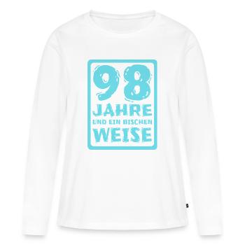 Sagesse 98 - T-shirt manches longues Premium bio Femme - blanc - Devant - Julia (174cm)