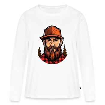 Waldlumberjack Illustration - Women's Premium Organic Long Sleeve Shirt - white - Front - Julia (174cm)