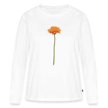 Fleur d’Oranger sur la tige - T-shirt manches longues Premium bio Femme - blanc - Devant - Julia (174cm)