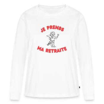 Cupidon Démissionne - T-shirt manches longues Premium bio Femme - blanc - Devant - Julia (174cm)