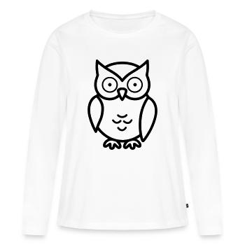 chouette - T-shirt manches longues Premium bio Femme - blanc - Devant - Julia (174cm)