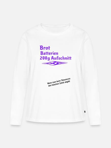 Tattoo falscher Zettel - Frauen Premium Bio Langarmshirt - Weiß
