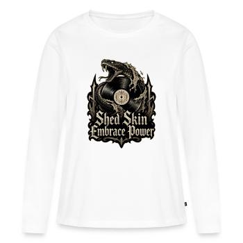 Shed Skin Embrace Power - serpent vinyle metal - T-shirt manches longues Premium bio Femme - blanc - Devant - Julia (174cm)