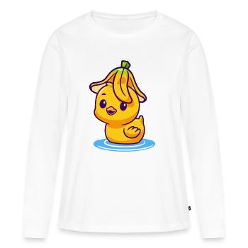 Sonnenbeschienener Entlein-Splash - Frauen Premium Bio Langarmshirt - Weiß - Vorne - Julia (174cm)