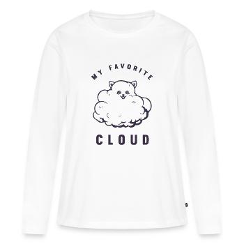 My favorite cloud - Pomeranian - Women's Premium Organic Long Sleeve Shirt - white - Front - Julia (174cm)