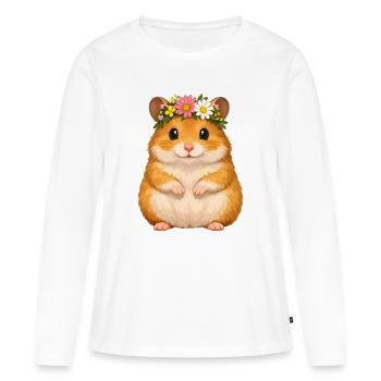 Goldhamster - Frauen Premium Bio Langarmshirt - Weiß - Vorne - Julia (174cm)
