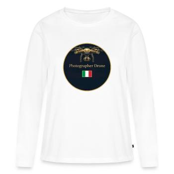 Drohnenfotograf Italien - Frauen Premium Bio Langarmshirt - Weiß - Vorne - Julia (174cm)