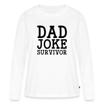 Papa Joke Survivor - T-shirt manches longues Premium bio Femme - blanc - Devant - Julia (174cm)