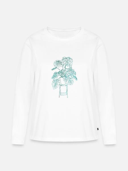 Monstera - Ekologisk långärmad premium-T-shirt dam - vit