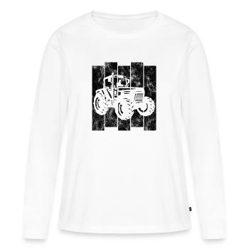 Bauer Retro Traktor Trecker Traktoren Bauernhof - Women's Premium Organic Long Sleeve Shirt - white - Front - Julia (174cm)