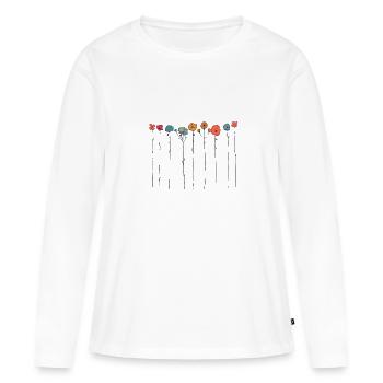 Elegant botanical line art - Women's Premium Organic Long Sleeve Shirt - white - Front - Julia (174cm)