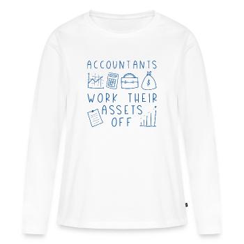 Les comptables travaillent leurs actifs hors tension - T-shirt manches longues Premium bio Femme - blanc - Devant - Julia (174cm)