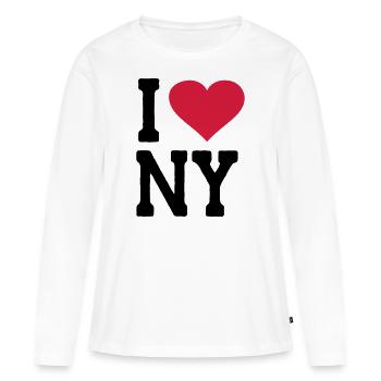I Love NY New York - Frauen Premium Bio Langarmshirt - Weiß - Vorne - Julia (174cm)
