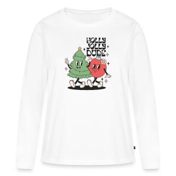 Holly Jolly Dude - T-shirt manches longues Premium bio Femme - blanc - Devant - Julia (174cm)