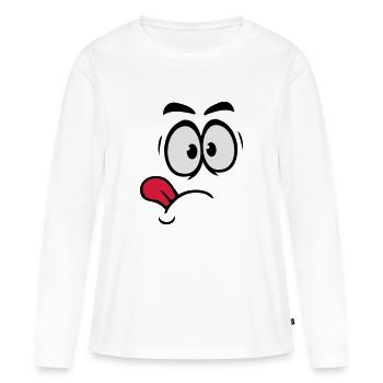 Langue - T-shirt manches longues Premium bio Femme - blanc - Devant - Julia (174cm)