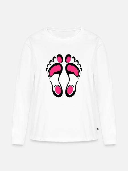 Feet Reflex - Frauen Premium Bio Langarmshirt - Weiß
