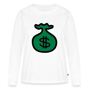 Dollar Argent Banque - T-shirt manches longues Premium bio Femme - blanc - Devant - Julia (174cm)