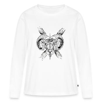 Goat Devil's - T-shirt manches longues Premium bio Femme - blanc - Devant - Julia (174cm)