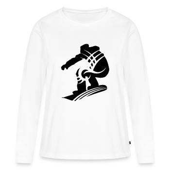 Snowboarding - T-shirt manches longues Premium bio Femme - blanc - Devant - Julia (174cm)