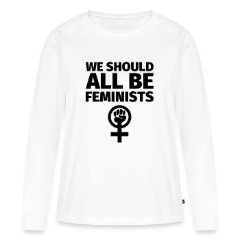 Feminisme féministe féministe - T-shirt manches longues Premium bio Femme - blanc - Devant - Julia (174cm)