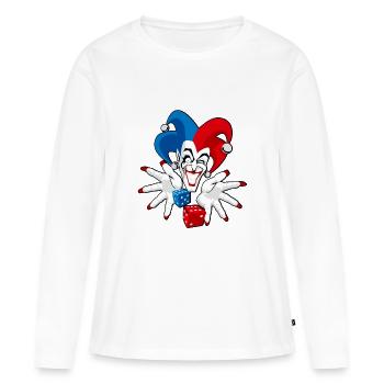 Joker - Frauen Premium Bio Langarmshirt - Weiß - Vorne - Julia (174cm)
