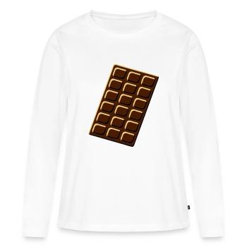 chocolate - T-shirt manches longues Premium bio Femme - blanc - Devant - Julia (174cm)