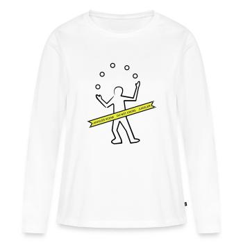 Jongleur - T-shirt manches longues Premium bio Femme - blanc - Devant - Julia (174cm)