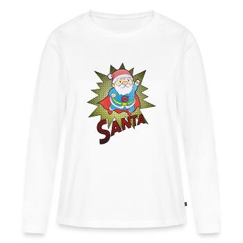 Santa superbe - T-shirt manches longues Premium bio Femme - blanc - Devant - Julia (174cm)