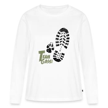 Team Gassi - Frauen Premium Bio Langarmshirt - Weiß - Vorne - Julia (174cm)