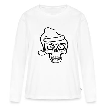 horror augen cool schaedel weihnachten santa claus - Frauen Premium Bio Langarmshirt - Weiß - Vorne - Julia (174cm)