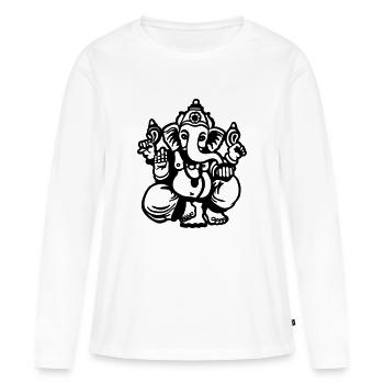 ganesh zen india dieu inde yoga zen - T-shirt manches longues Premium bio Femme - blanc - Devant - Julia (174cm)