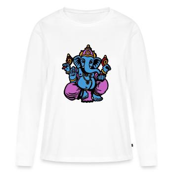 ganesh zen india god of india yoga zen - T-shirt manches longues Premium bio Femme - blanc - Devant - Julia (174cm)
