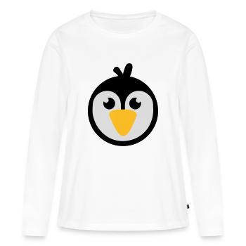 Manchot - T-shirt manches longues Premium bio Femme - blanc - Devant - Julia (174cm)