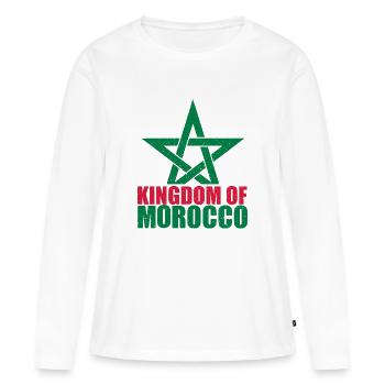 Royaume du Maroc - T-shirt manches longues Premium bio Femme - blanc - Devant - Julia (174cm)
