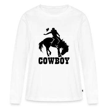 Cowboy - T-shirt manches longues Premium bio Femme - blanc - Devant - Julia (174cm)