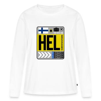 Flughafen Helsinki Finnland - Frauen Premium Bio Langarmshirt - Weiß - Vorne - Julia (174cm)